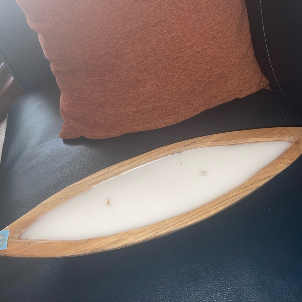 Decorative Teak Candle Boat